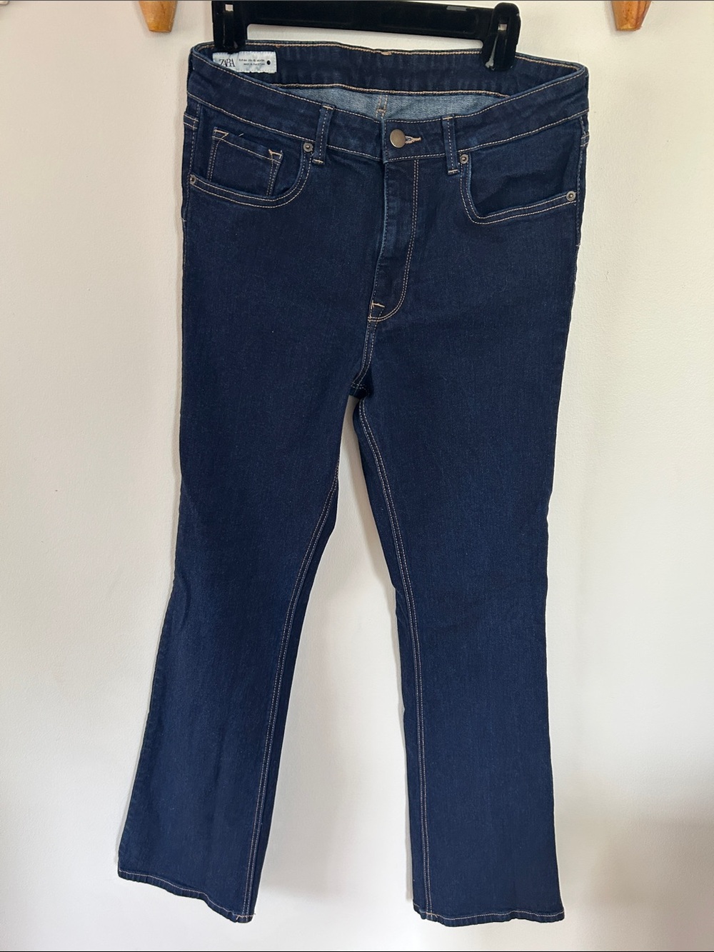 Zara Dark Indigo Jeans with Contrast Stitching
